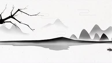 白色简约中国风水墨动态背景视频视频的预览图